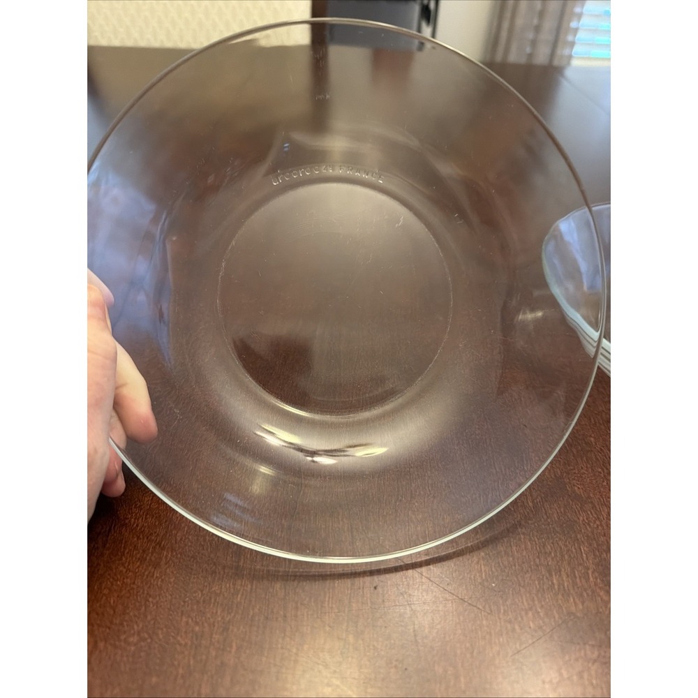 ARCOROC France Classique Coupe Bowl Clear Glass 8 Inch Shallow Vtg Set Of 2